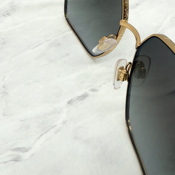 Dolce & Gabbana DG 2242 13348G Black Gold Metal Square Sunglasses Gray Gradient - Picture 6 of 12